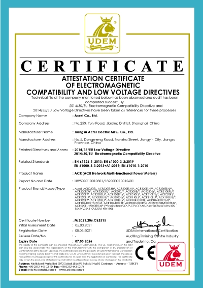 ce for acr series energy meter