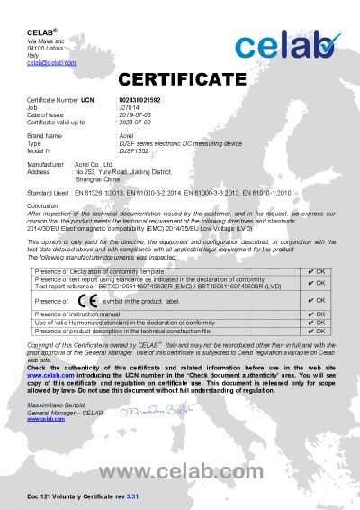 ce for djsf1352 energy meter